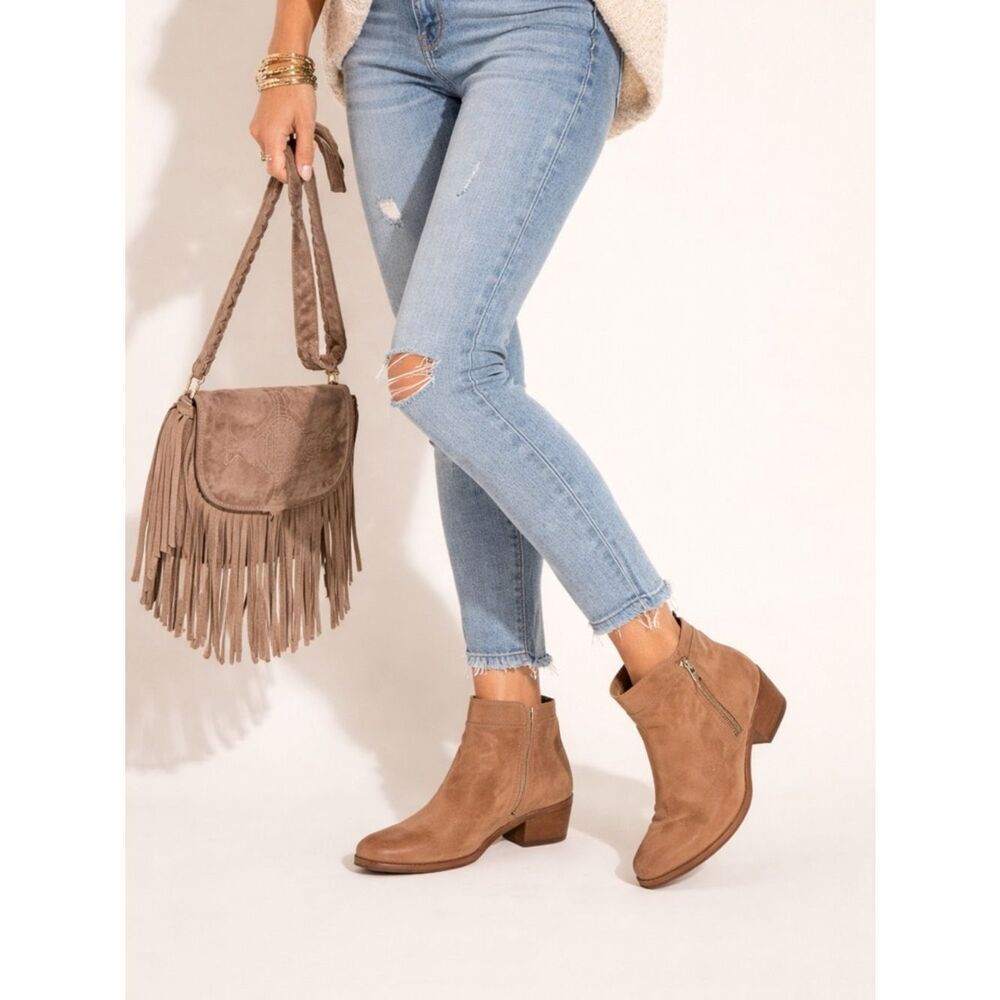 Sam Edelman Packer Brown Suede Ankle Boots size 10